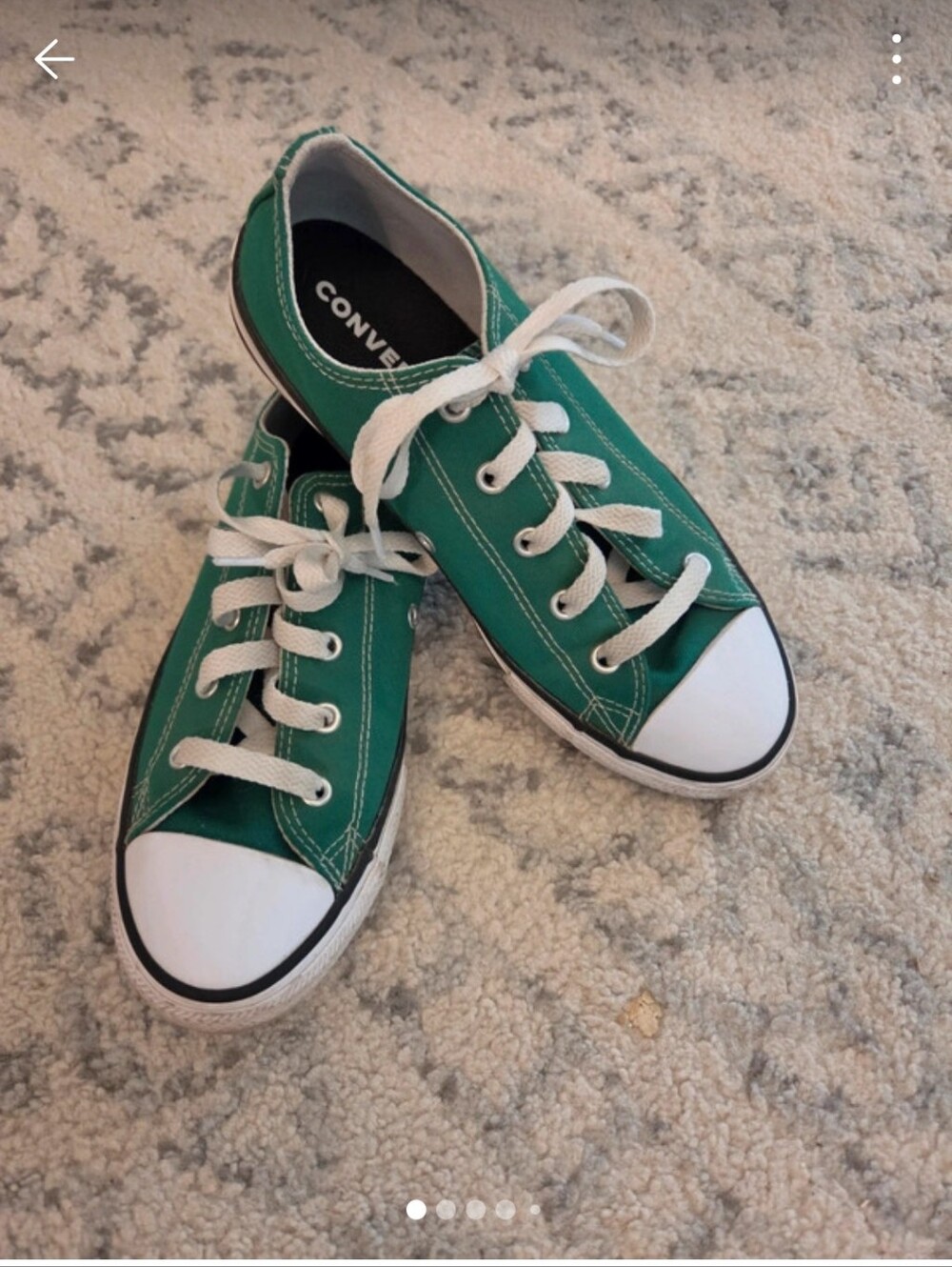 Retro Converse Kids Low Top Sneakers in Green